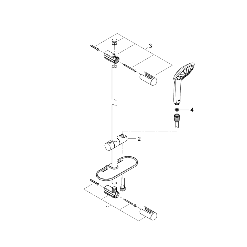 GROHE 27231001 - Σετ ντους EUPHORIA 600 mm γυαλιστερό χρώμιο