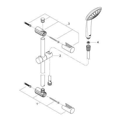 GROHE 27322000 - Σετ ντους VITALIO JOY 600 mm, γυαλιστερό χρώμιο