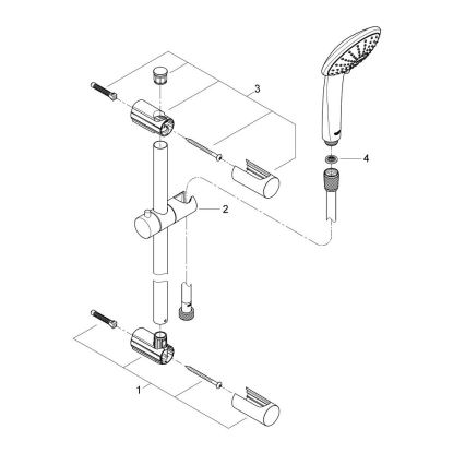 GROHE 27326000 - Σετ ντους VITALIO JOY 600 mm γυαλιστερό χρώμιο