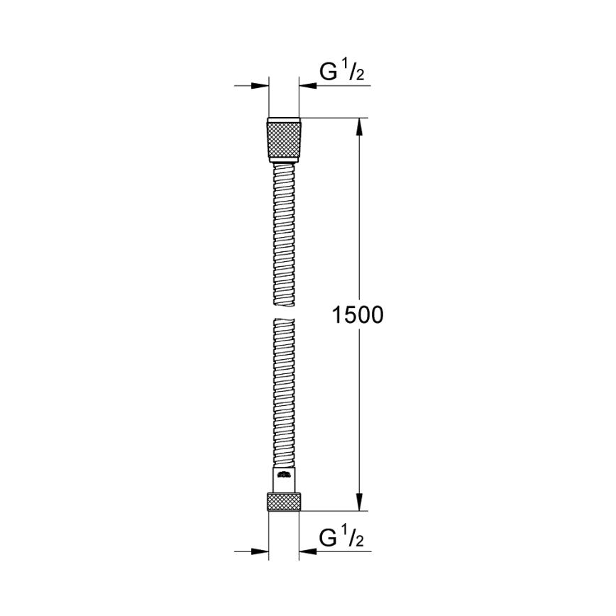 GROHE 27502KS1 - Εύκαμπτος σωλήνας ντους VITALIOFLEX METAL LONG-LIFE 1500 mm μαύρος