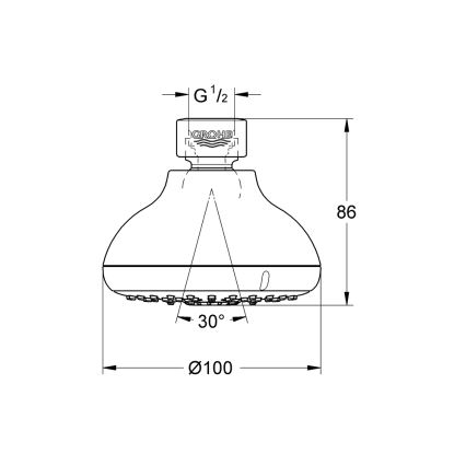 GROHE 27606001 - Κεφαλή ντους NEW TEMPESTA 100 100 mm γυαλιστερό χρώμιο