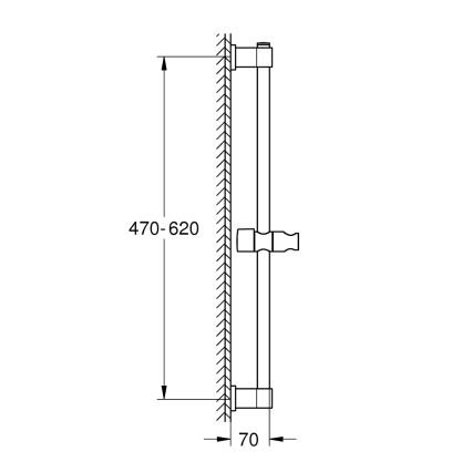 GROHE 27724001 - Ράβδος ντους VITALIO UNIVERSAL 600 mm γυαλισμένο χρώμιο