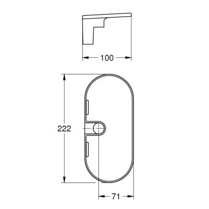GROHE 27725001 - Ράφι VITALIO UNIVERSAL 222 x 100 mm λευκό