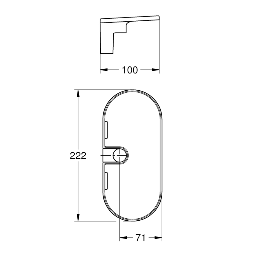 GROHE 27725001 - Ράφι VITALIO UNIVERSAL 222 x 100 mm λευκό