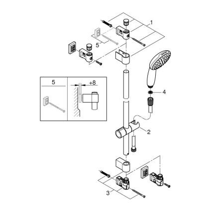 GROHE 27942001 - Σετ ντους VITALIO START 110 600 mm γυαλισμένο χρώμιο