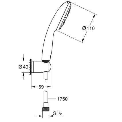 GROHE 27944001 - Σετ ντους VITALIO START 110 110 mm γυαλισμένο χρώμιο