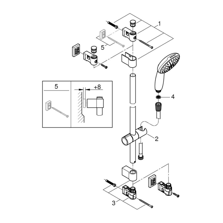 GROHE 2794810E - Σετ ντους VITALIO START 110 600 mm, γυαλιστερό χρώμιο