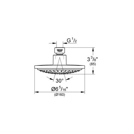 GROHE 28233000 - Κεφαλή ντους EUPHORIA COSMOPOLITAN 160 γυαλιστερό χρώμιο