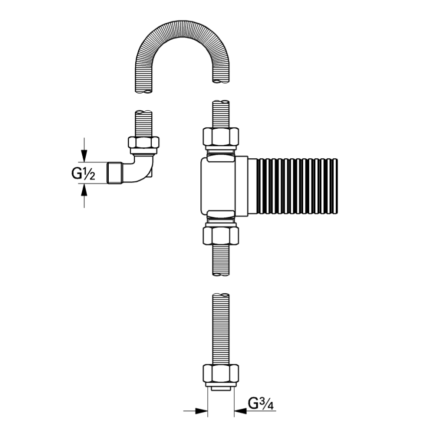 GROHE 28995000 - Σετ σύνδεσης TALENTOFILL DN 20, γυαλιστερό χρώμιο