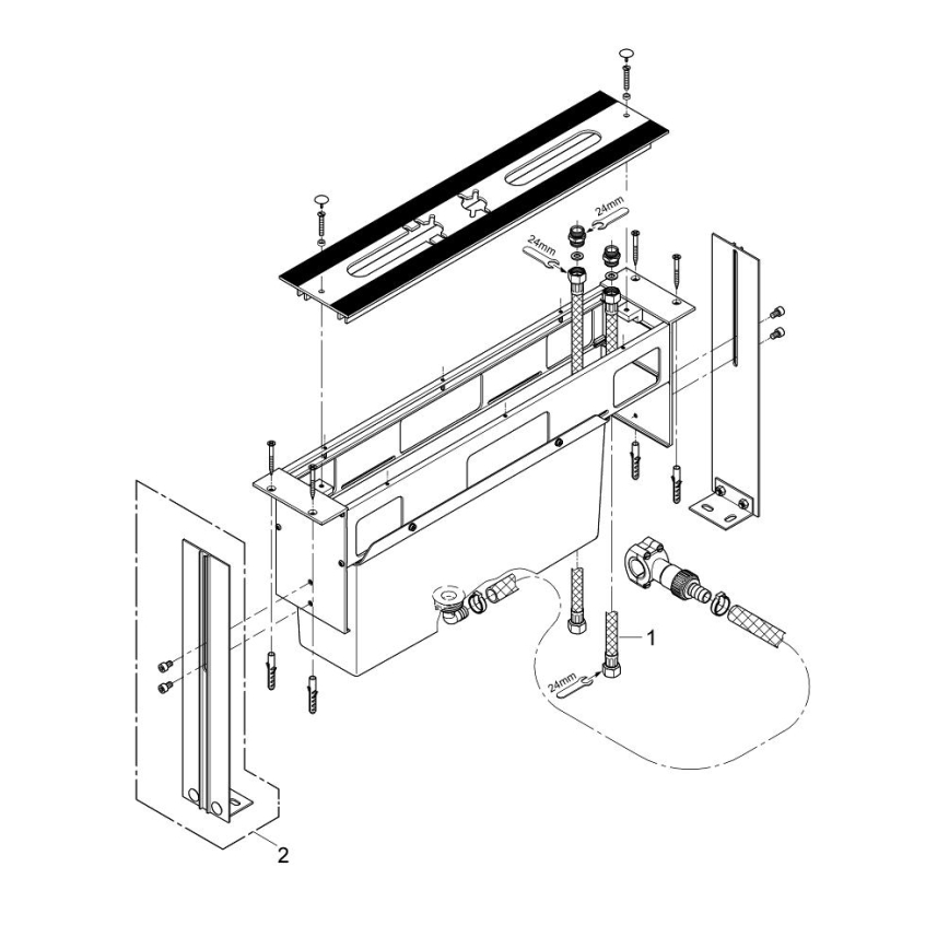 GROHE 29037000 - Σώμα εγκατάστασης για μπαταρία μπανιέρας 45 mm, γυαλιστερό χρώμιο