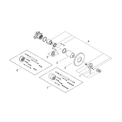 GROHE 29048000 - Αναμικτήρας ντους για εντοιχισμένη εγκατάσταση BAUCLASSIC, γυαλιστερό χρώμιο