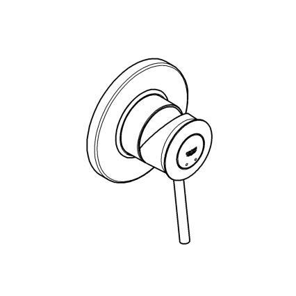 GROHE 29048000 - Αναμικτήρας ντους για εντοιχισμένη εγκατάσταση BAUCLASSIC, γυαλιστερό χρώμιο