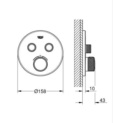 GROHE 29119GN0-Θερμοστάτης για εντοιχιζόμενη εγκατάσταση GROHTHERM SMARTCONTROL βουρτσισμένο χρυσό
