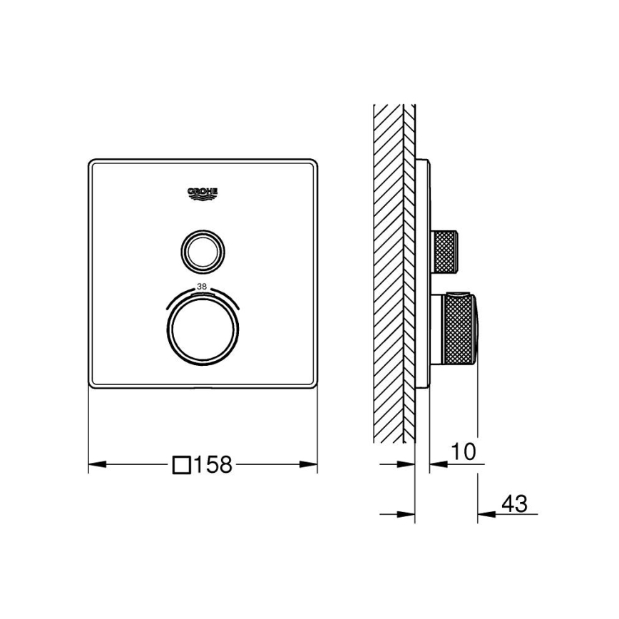 GROHE 29123000 - Θερμοστατική μπαταρία ντους GROHTHERM SMARTCONTROL σε χρώμιο