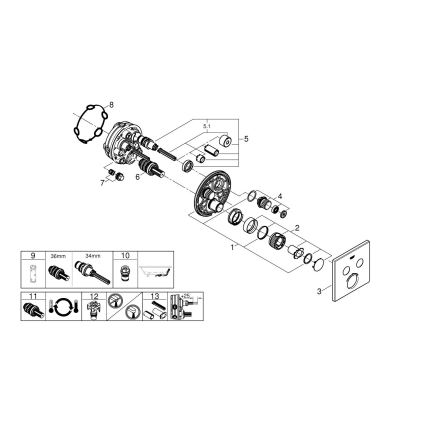 GROHE 29124A00 - Θερμοστατική μπαταρία GROHTHERM SMARTCONTROL σε απόχρωση γραφίτη