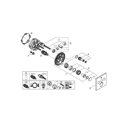 GROHE 29126AL0 - Θερμοστάτης GROHTHERM SMARTCONTROL 158 × 158 mm γραφίτης