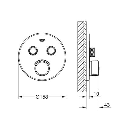 GROHE 29145000 - Κάλυμμα για εντοιχιζόμενη μπαταρία SMARTCONTROL, γυαλιστερό χρώμιο