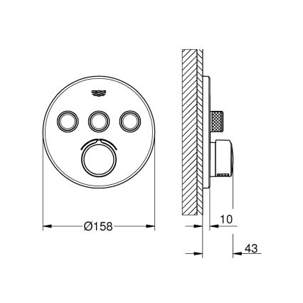 GROHE 29146000 - Μπαταρία SMARTCONTROL σε γυαλιστερό χρώμιο