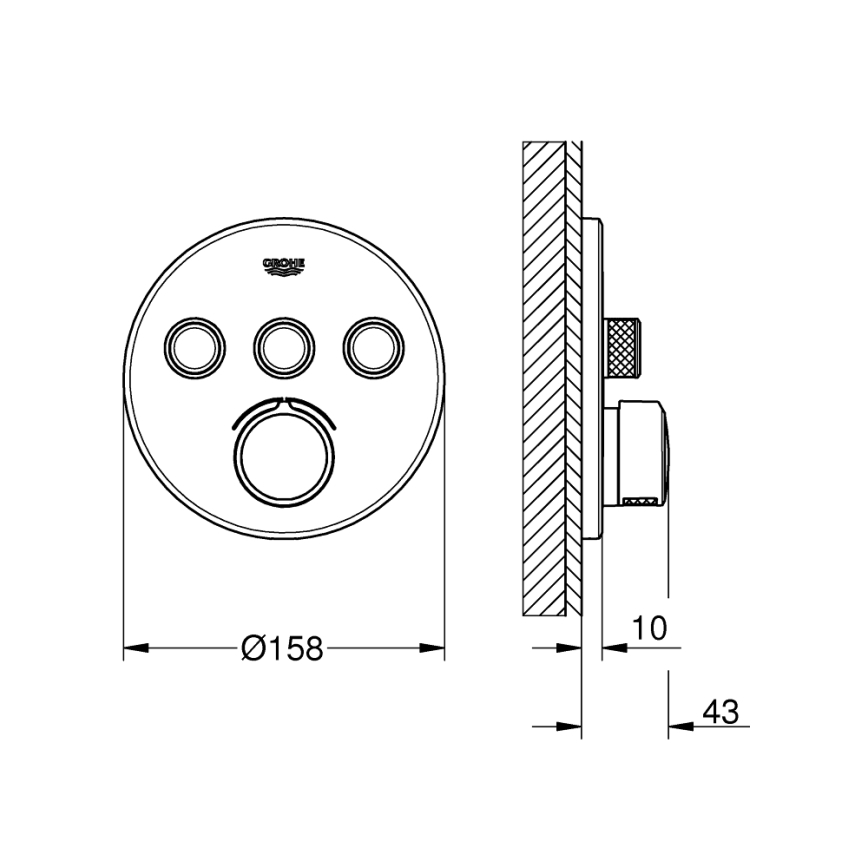 GROHE 29146000 - Μπαταρία SMARTCONTROL σε γυαλιστερό χρώμιο