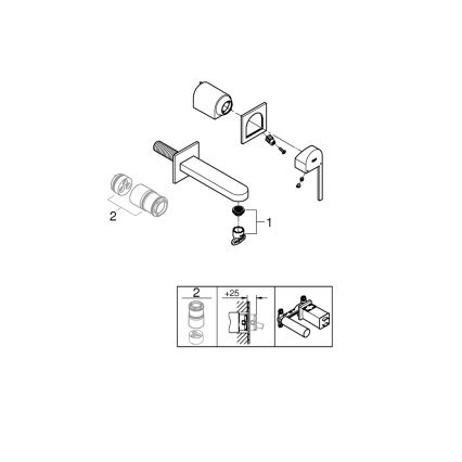 GROHE 29306003 - Μπαταρία νιπτήρα PLUS 203 mm γυαλιστερό χρώμιο