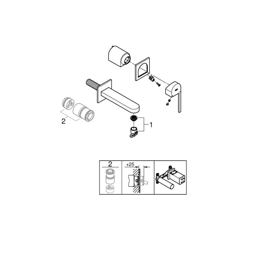 GROHE 29306003 - Μπαταρία νιπτήρα PLUS 203 mm γυαλιστερό χρώμιο