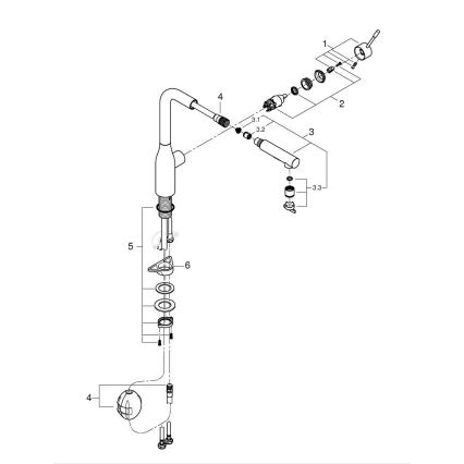 GROHE 30270DL0 - Μπαταρία νεροχύτη ESSENCE χάλκινη