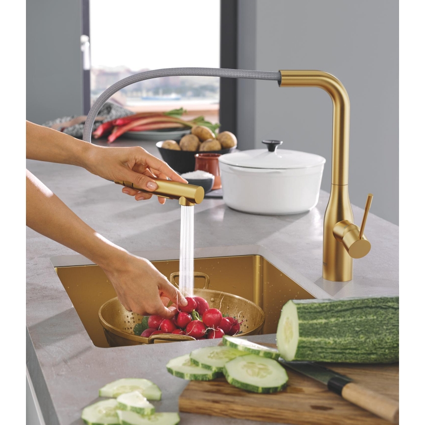 GROHE 30270GN0 - Μπαταρία νεροχύτη ESSENCE σε χρυσό φινίρισμα