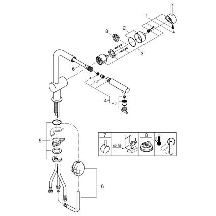 GROHE 30274DC0 - Μπαταρία νεροχύτη A ανοξείδωτη