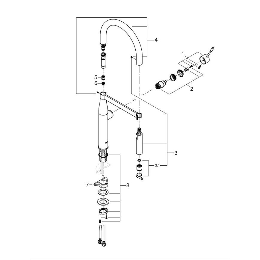 GROHE 30294A00 - Μπαταρία νεροχύτη ESSENCE σε απόχρωση γραφίτη