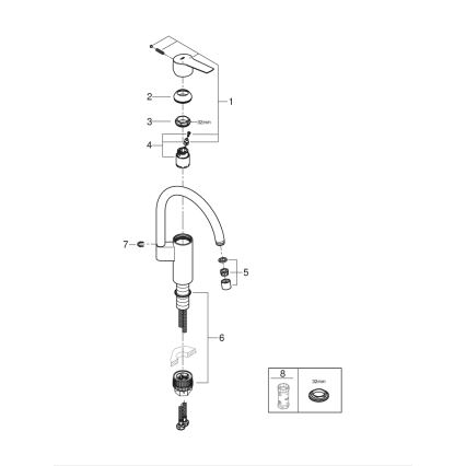 GROHE 304692430 - Μπαταρία κουζίνας START 339 mm μαύρη