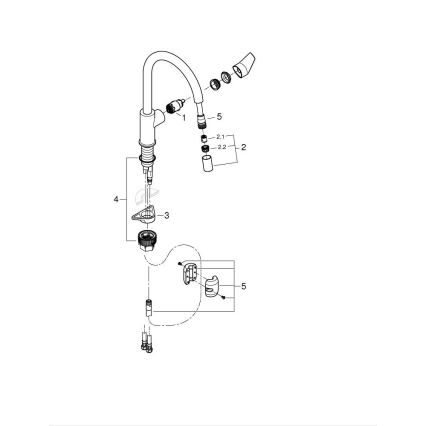 GROHE 30551000 - Μπαταρία κουζίνας START EDGE 357 mm, γυαλιστερό χρώμιο