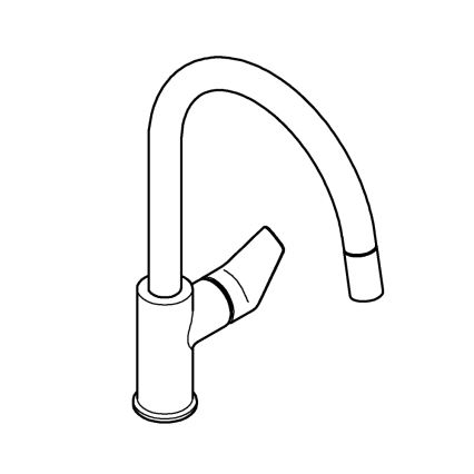 GROHE 30551000 - Μπαταρία κουζίνας START EDGE 357 mm, γυαλιστερό χρώμιο