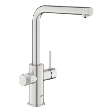 GROHE 30590DC0 - Μπαταρία κουζίνας με ανασυρόμενο ακροφύσιο BLUE PURE, από ανοξείδωτο ατσάλι