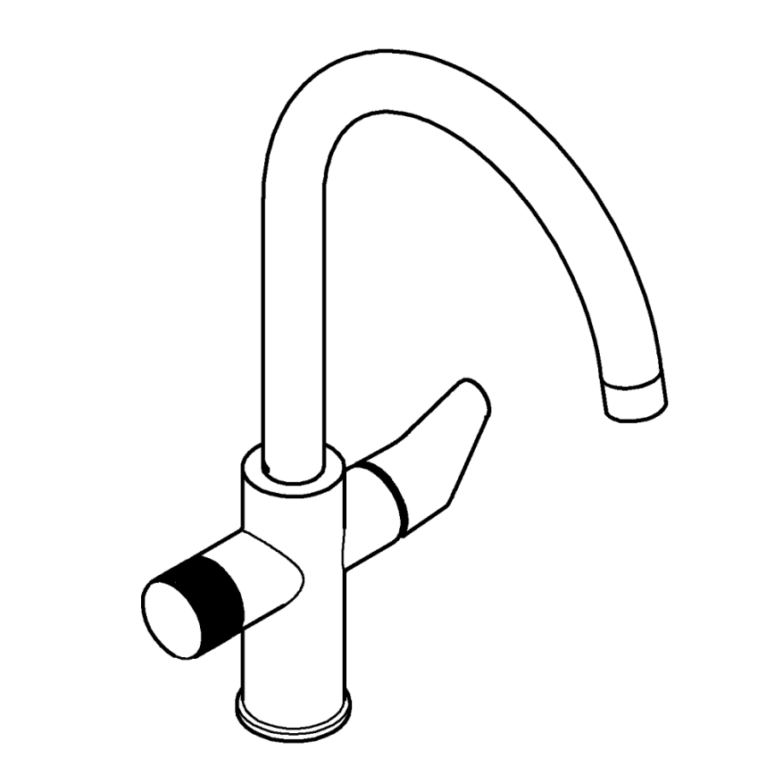 GROHE 30592000 - Μπαταρία κουζίνας BLUE PURE StartCurve 411 mm γυαλιστερό χρώμιο