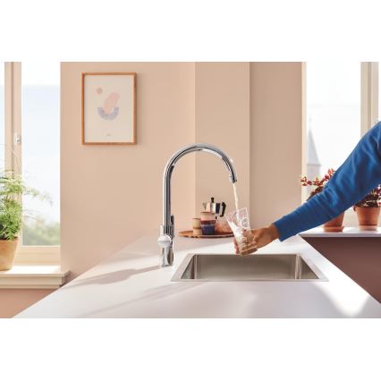 GROHE 30593000 - Μπαταρία νεροχύτη BLUE PURE με C-στόμιο, γυαλισμένο χρώμιο