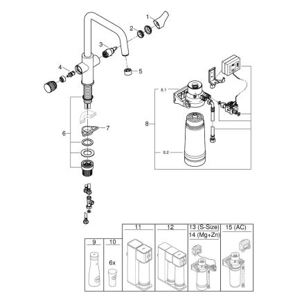 GROHE 30594000 - Μπαταρία κουζίνας BLUE PURE Start με λειτουργία φιλτραρίσματος Ultrasafe χρωμέ