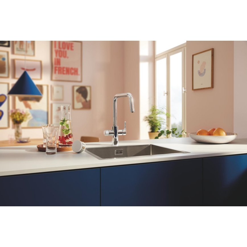 GROHE 30596000 - Μπαταρία κουζίνας BLUE PURE με ενσωματωμένη λειτουργία φιλτραρίσματος, σε γυαλιστερό χρώμιο