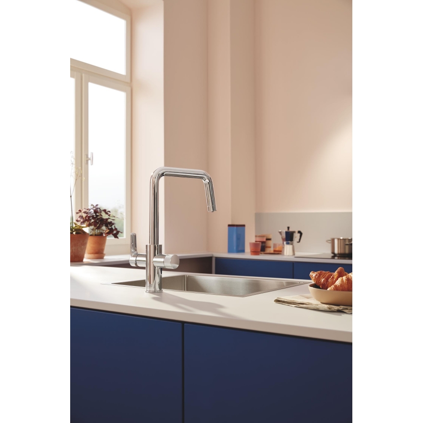 GROHE 30596000 - Μπαταρία κουζίνας BLUE PURE με ενσωματωμένη λειτουργία φιλτραρίσματος, σε γυαλιστερό χρώμιο