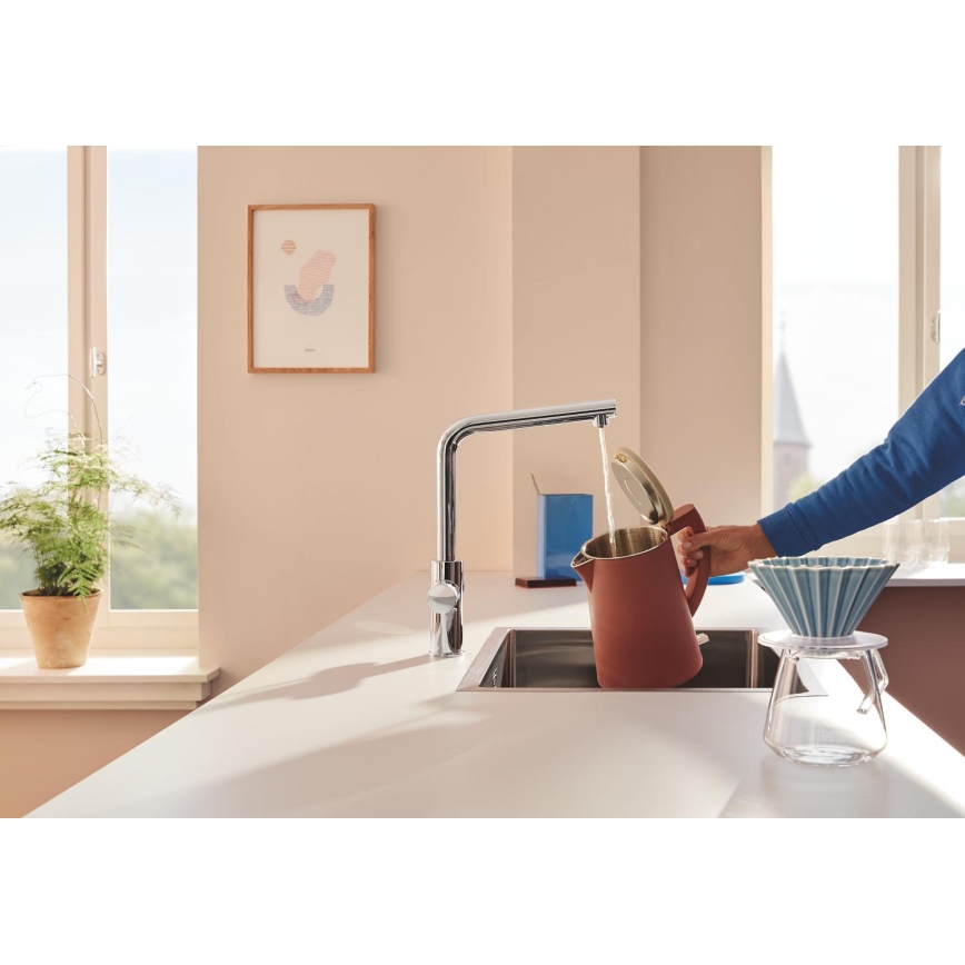 GROHE 30600000 - Μπαταρία νεροχύτη BLUE PURE με L-στόμιο, γυαλιστερό χρώμιο