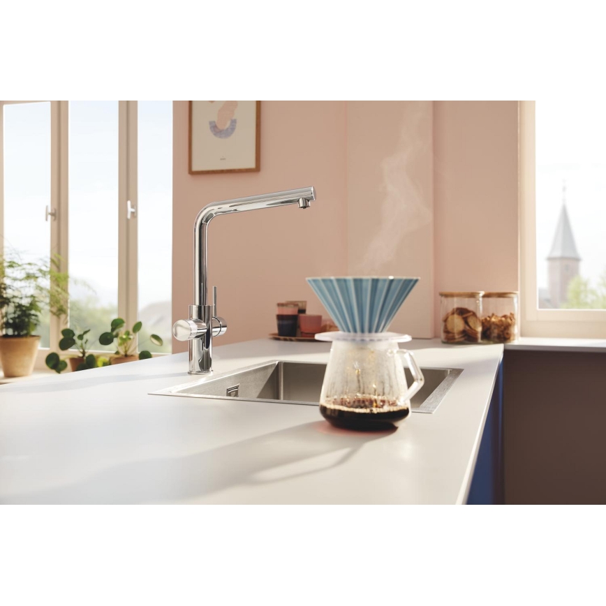 GROHE 30600000 - Μπαταρία νεροχύτη BLUE PURE με L-στόμιο, γυαλιστερό χρώμιο