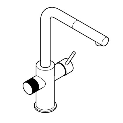 GROHE 30601000 - Μπαταρία κουζίνας BLUE PURE A με αποσπώμενη κεφαλή ψεκασμού, γυαλιστερό χρώμιο