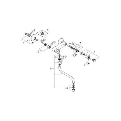 GROHE 31187001 - Επιτοίχια μπαταρία κουζίνας COSTA L 200 mm, γυαλιστερό χρώμιο