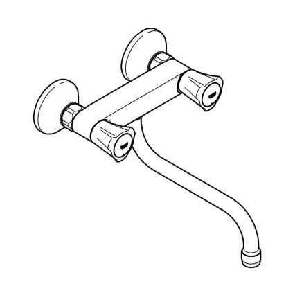 GROHE 31187001 - Επιτοίχια μπαταρία κουζίνας COSTA L 200 mm, γυαλιστερό χρώμιο