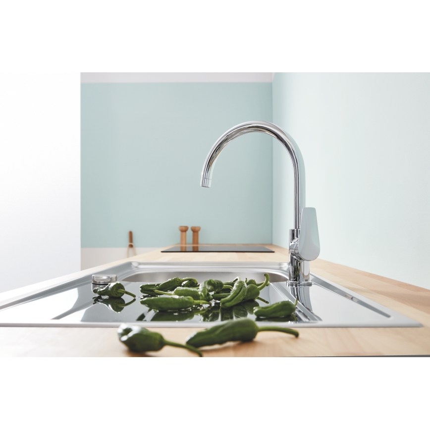 GROHE 31367001 - Μπαταρία νεροχύτη BAUEDGE 332 mm γυαλιστερό χρώμιο