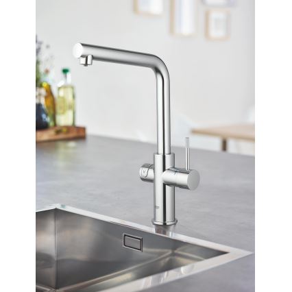 GROHE 31454001 - Μπαταρία νεροχύτη BLUE HOME, στόμιο L, γυαλιστερό χρώμιο