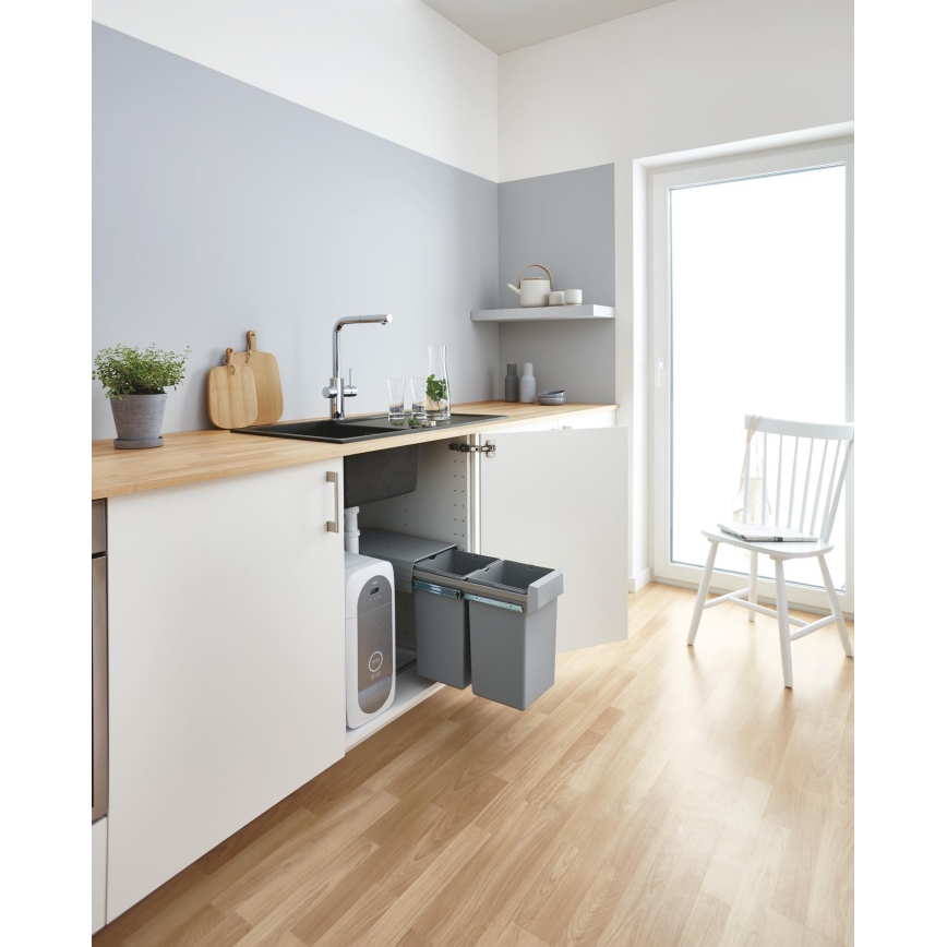 GROHE 31454001 - Μπαταρία νεροχύτη BLUE HOME, στόμιο L, γυαλιστερό χρώμιο