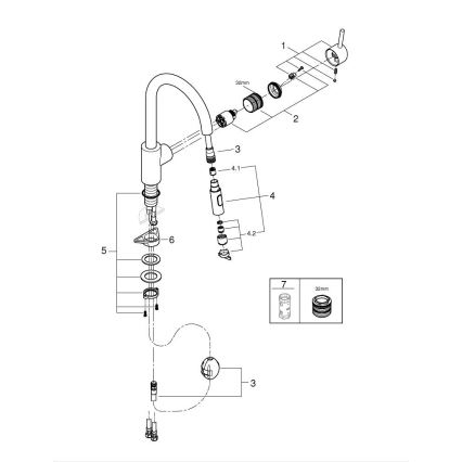 GROHE 31483DC2 - Μπαταρία νεροχύτη CONCETTO, ανοξείδωτη