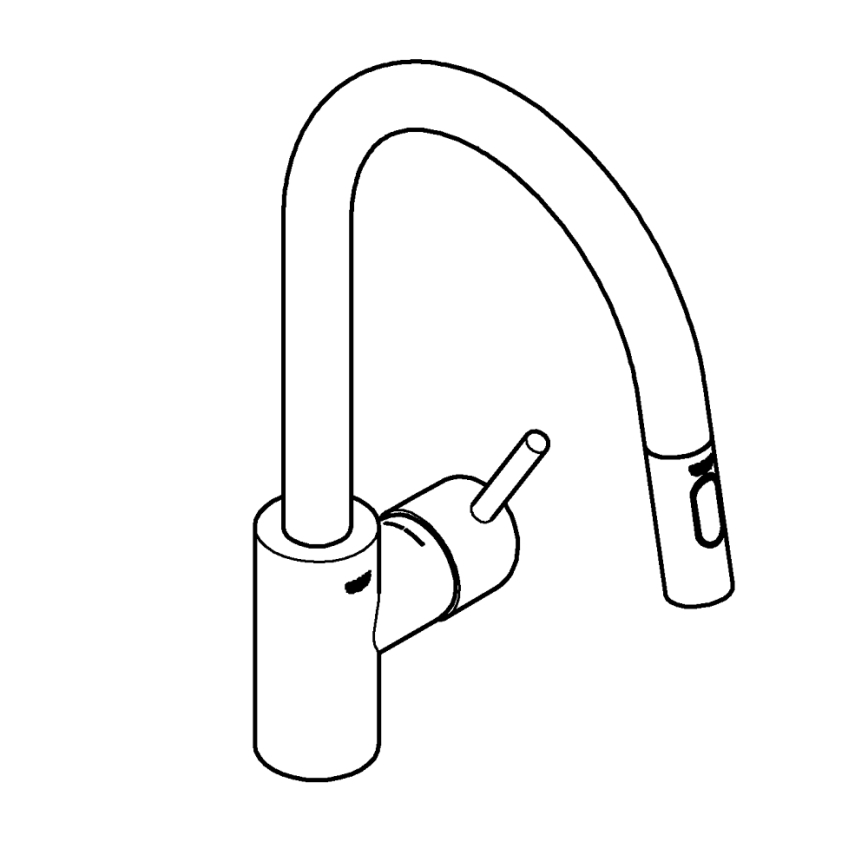 GROHE 31483DC2 - Μπαταρία νεροχύτη CONCETTO, ανοξείδωτη