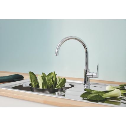 GROHE 31536001 - Μπαταρία νεροχύτη BAUCURVE 332 mm γυαλιστερό χρώμιο