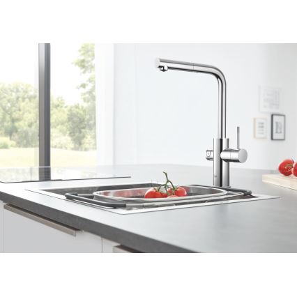 GROHE 31539000 - Μπαταρία κουζίνας BLUE HOME με εκροή σε σχήμα L, γυαλιστερό χρώμιο